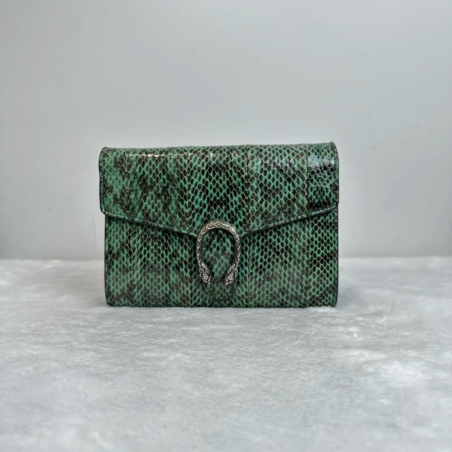 【#243】Pre-owned Gucci Dionysus Green Snakeskin Shoulder Bag BJ2018