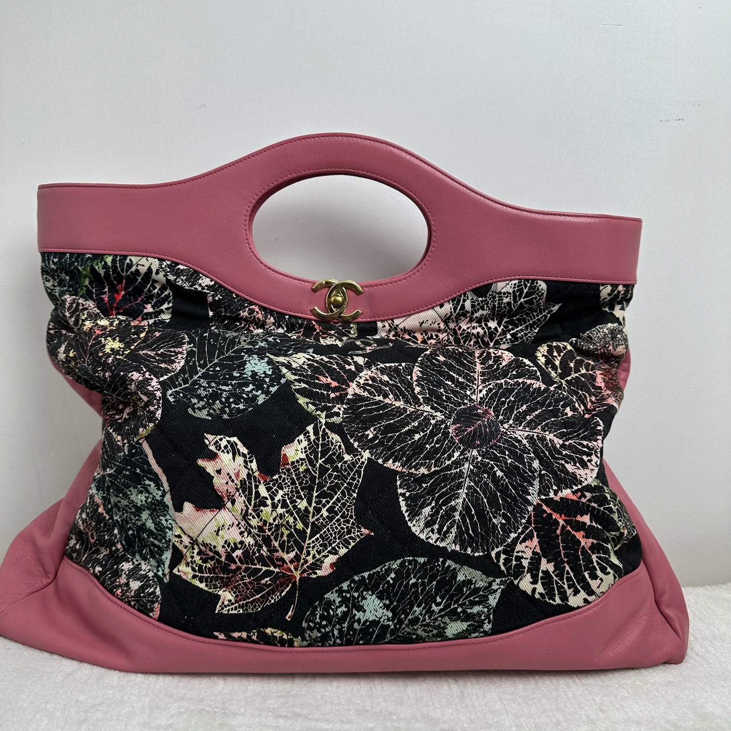 【#248】Pre-owned Chanel 31 Bag Forest Series Plum Pink Monogram Canvas & Cowhide Handbag BJ2018-up