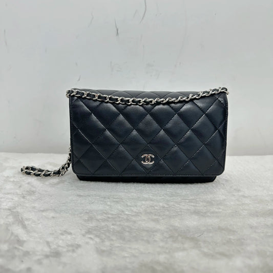 【#253】Pre-owned Chanel Classic WOC Black Lambskin Shoulder Bag Crossbody Bag