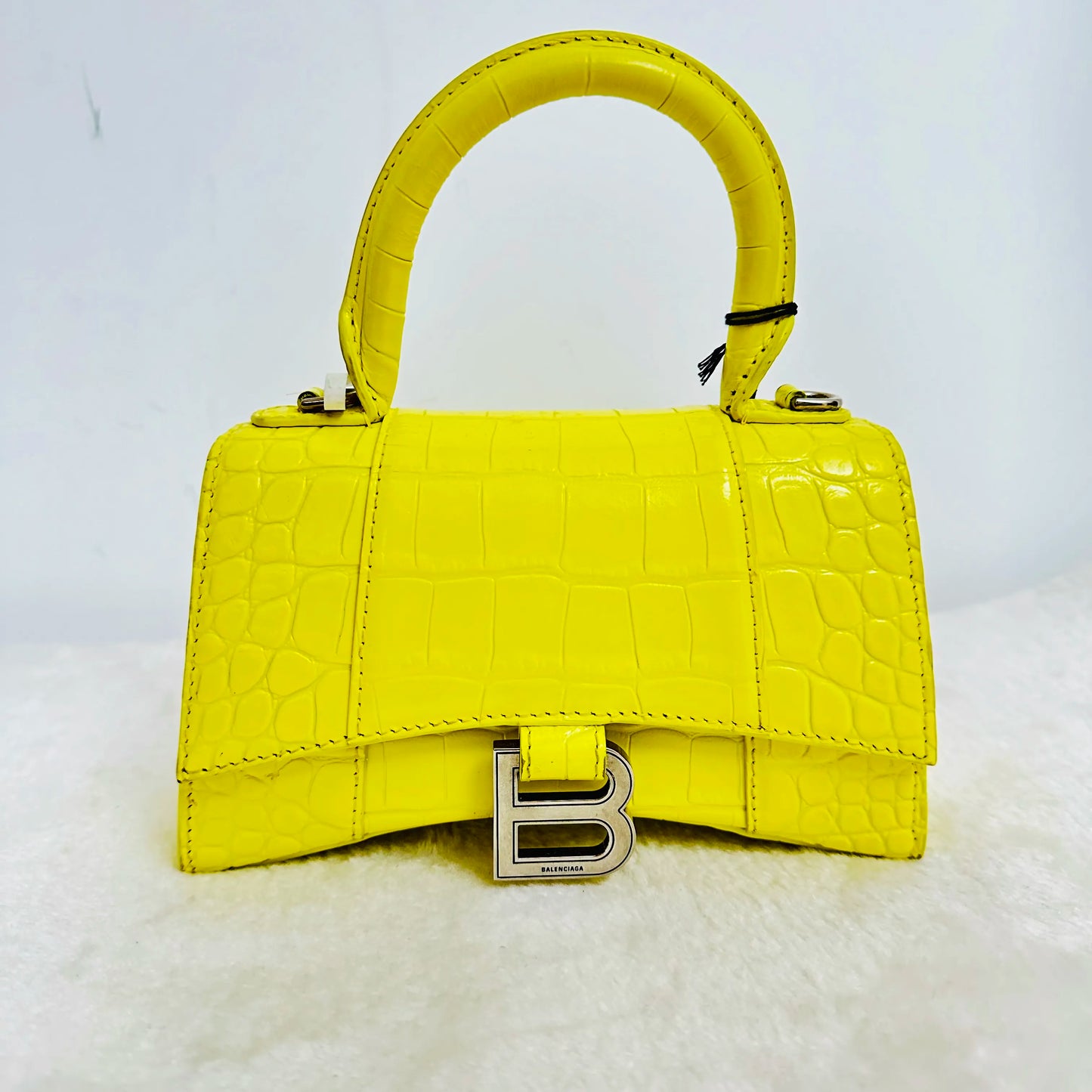 【#267】Pre-owned Balenciaga Hourglass Yellow Calfskin Shoulder Bag Crossbody Bag