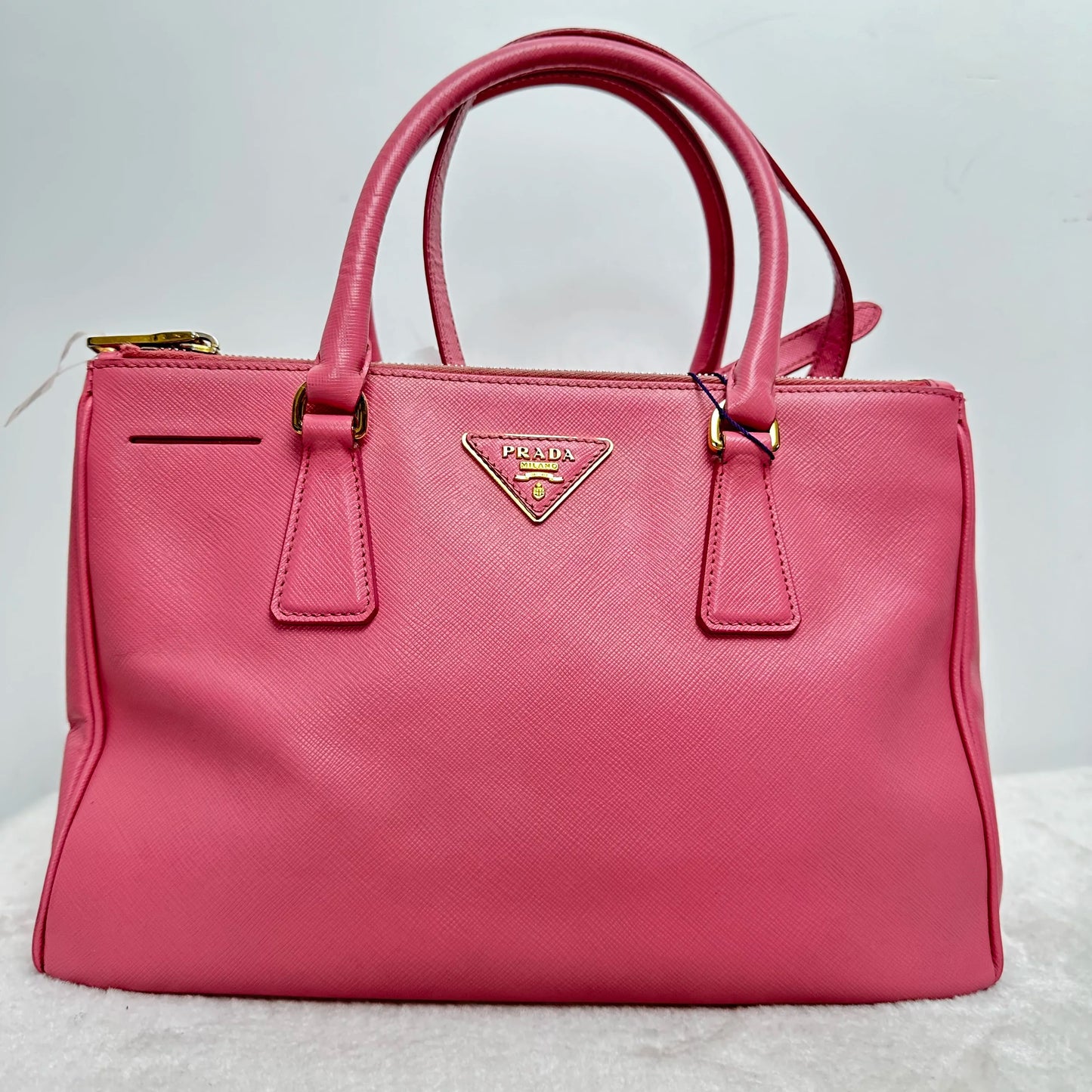 【#327】Pre-owned Prada Pink Saffiano Cowhide Handbag Shoulder Bag