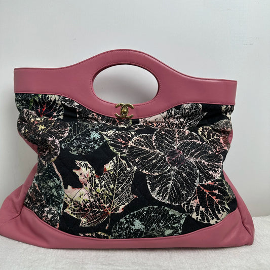 【#248】Pre-owned Chanel 31 Bag Forest Series Plum Pink Monogram Canvas & Cowhide Handbag BJ2018-up