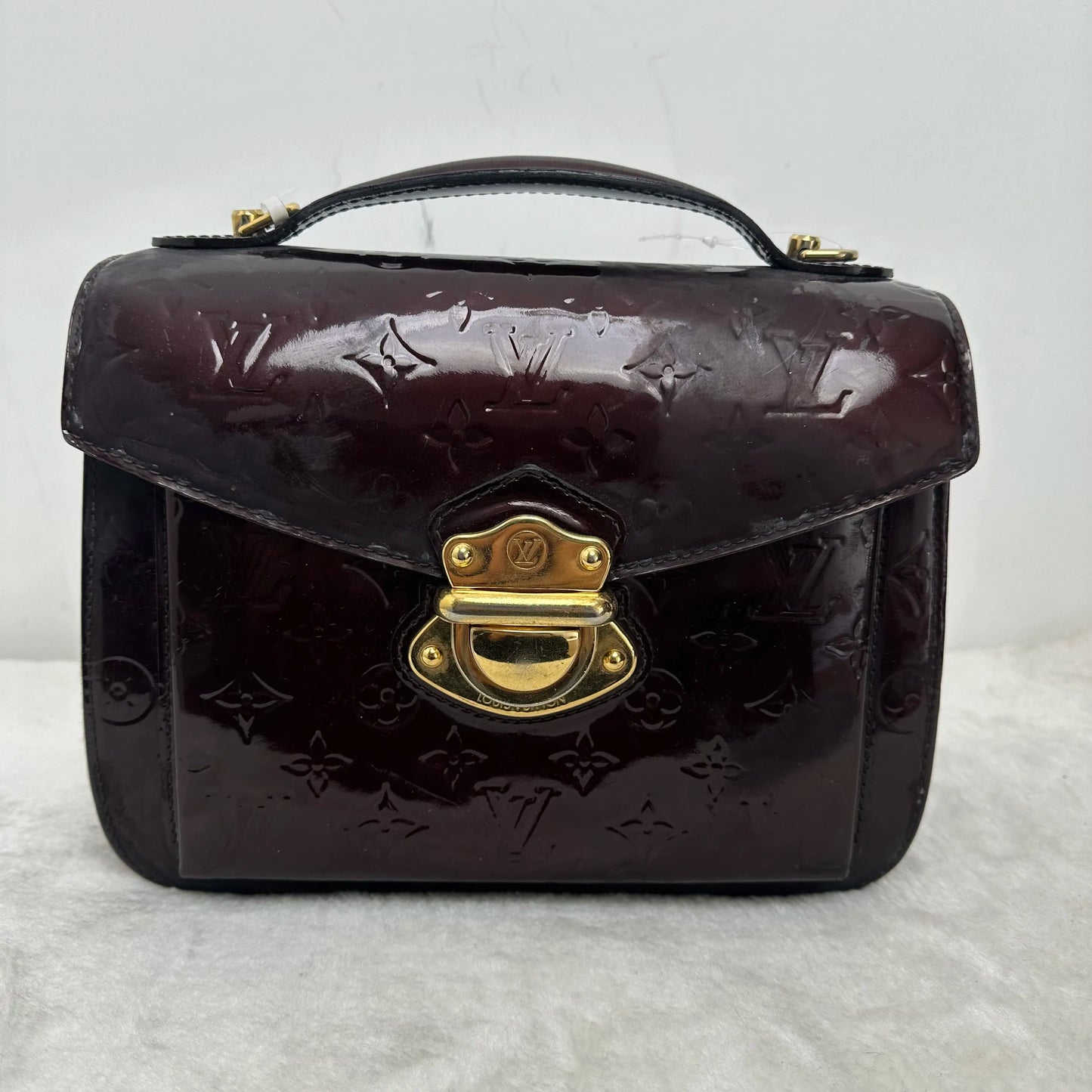 【#260】Pre-owned Louis Vuitton Messenger Bag Cherry Red Patent Leather Handbag Shoulder Bag BJ2011