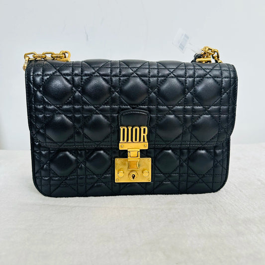 【#270】Pre-owned Dior Addict Flap Black Lambskin Shoulder Bag Crossbody bag BJ2017