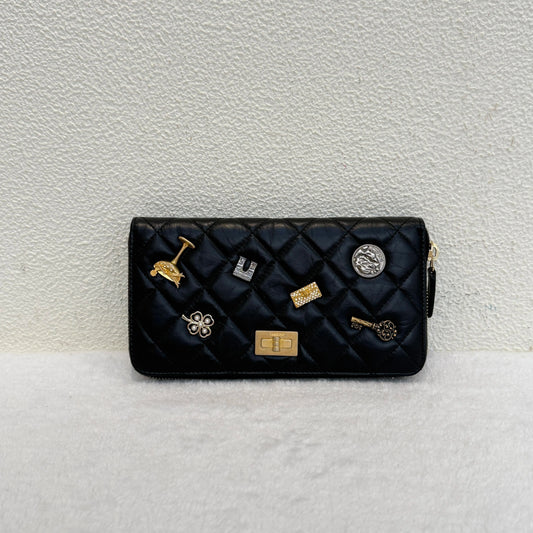 【#217】 Pre-owned Chanel 2.55 Black Cowhide Purse BJ2017-2018
